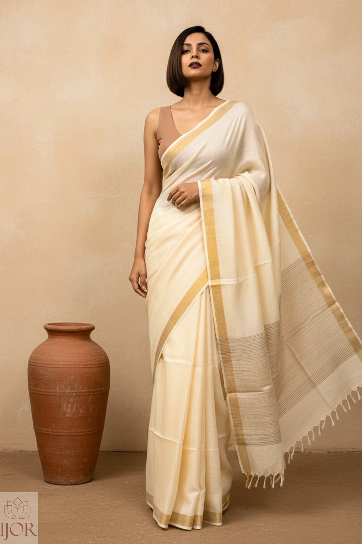 Shubhra - Pure Kota Silk Off-White Color