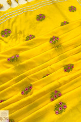 Surajmukhi Pure Mulmul Cotton with Embriodary Yellow