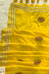 Surajmukhi Pure Mulmul Cotton with Embriodary Yellow