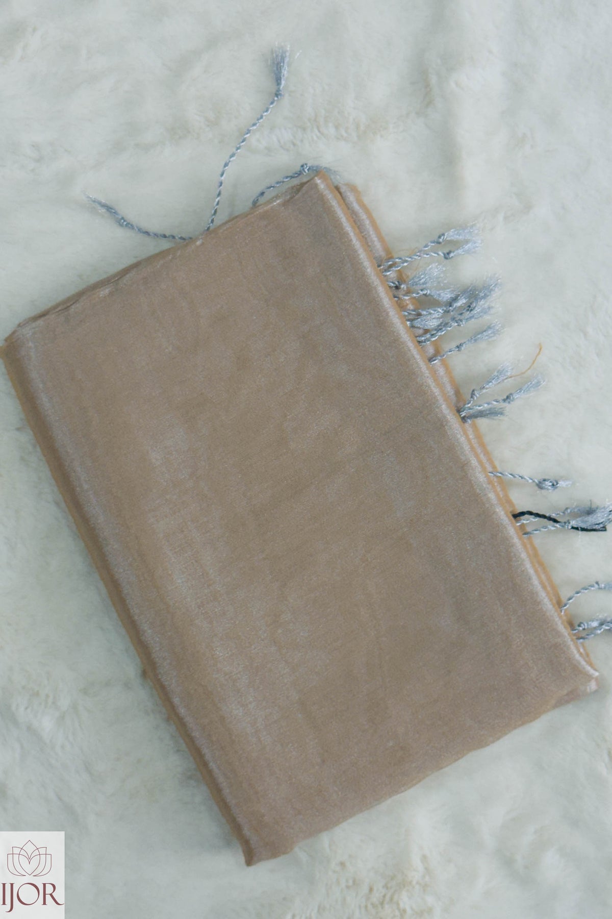 Sandalwood Glow Raga Tissue Saree