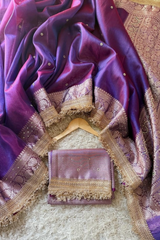 Triya - Tissue Silk Saree with Stone work and Maharani Lace Purple