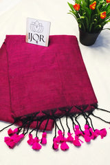 Utsavi - Khes Khadi Cotton with Kalamkari Blouse Piece Wine color