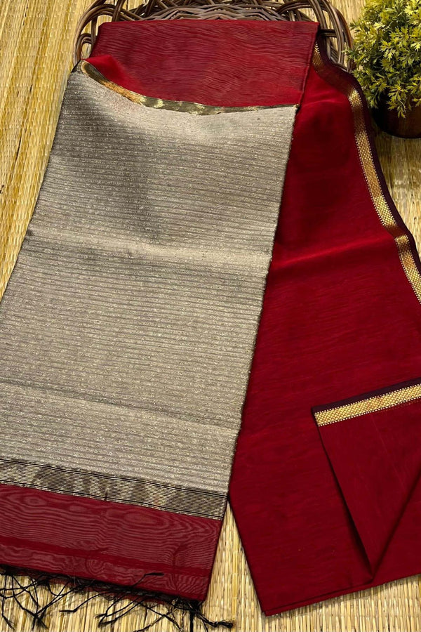 Maheshwari Handwoven Ghicha Pallu Saree image 0