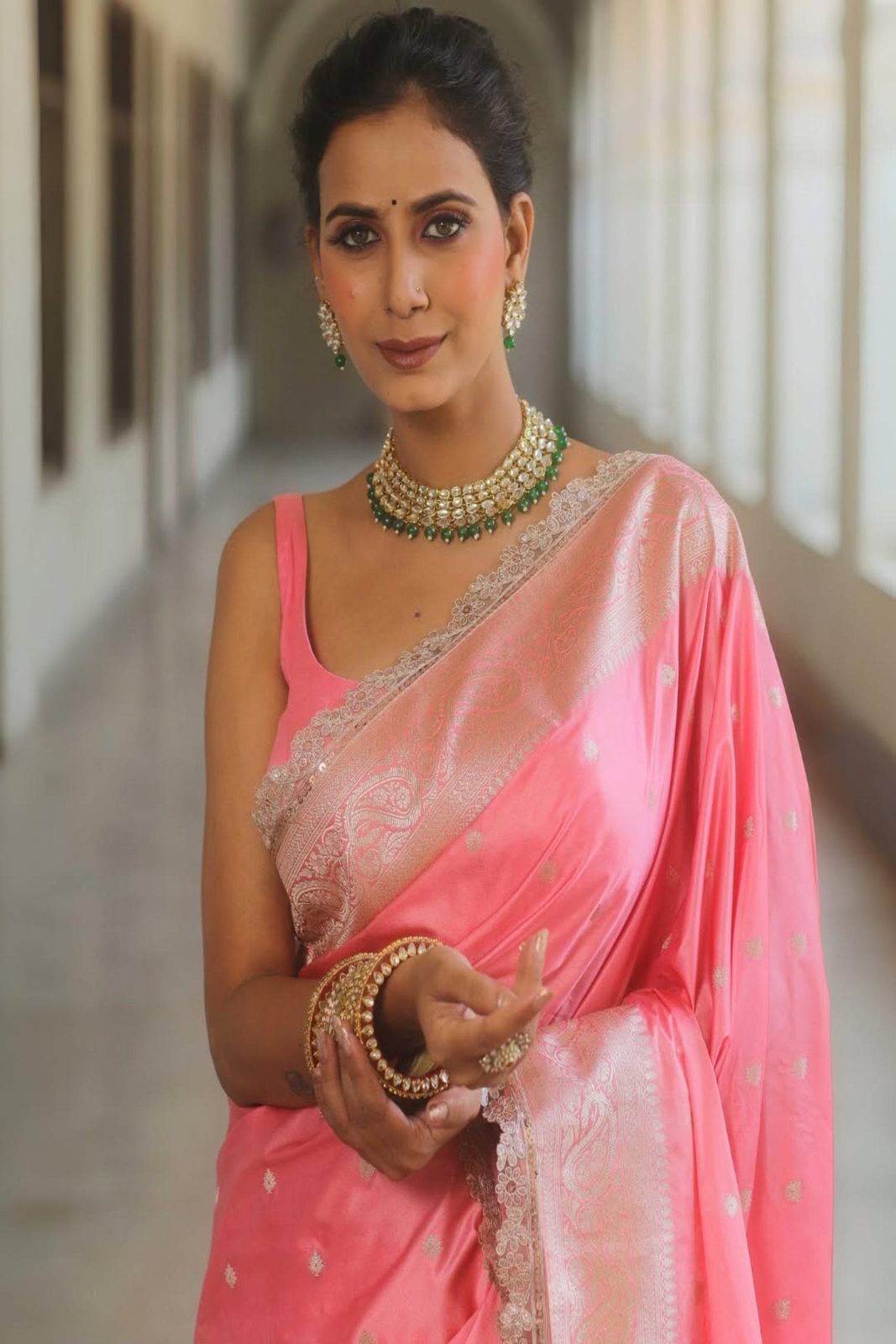 Banarasi Soft Pure Mashru Silk Saree image 11