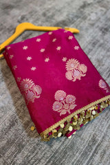 Soft katan dyeable Saree - Wine image