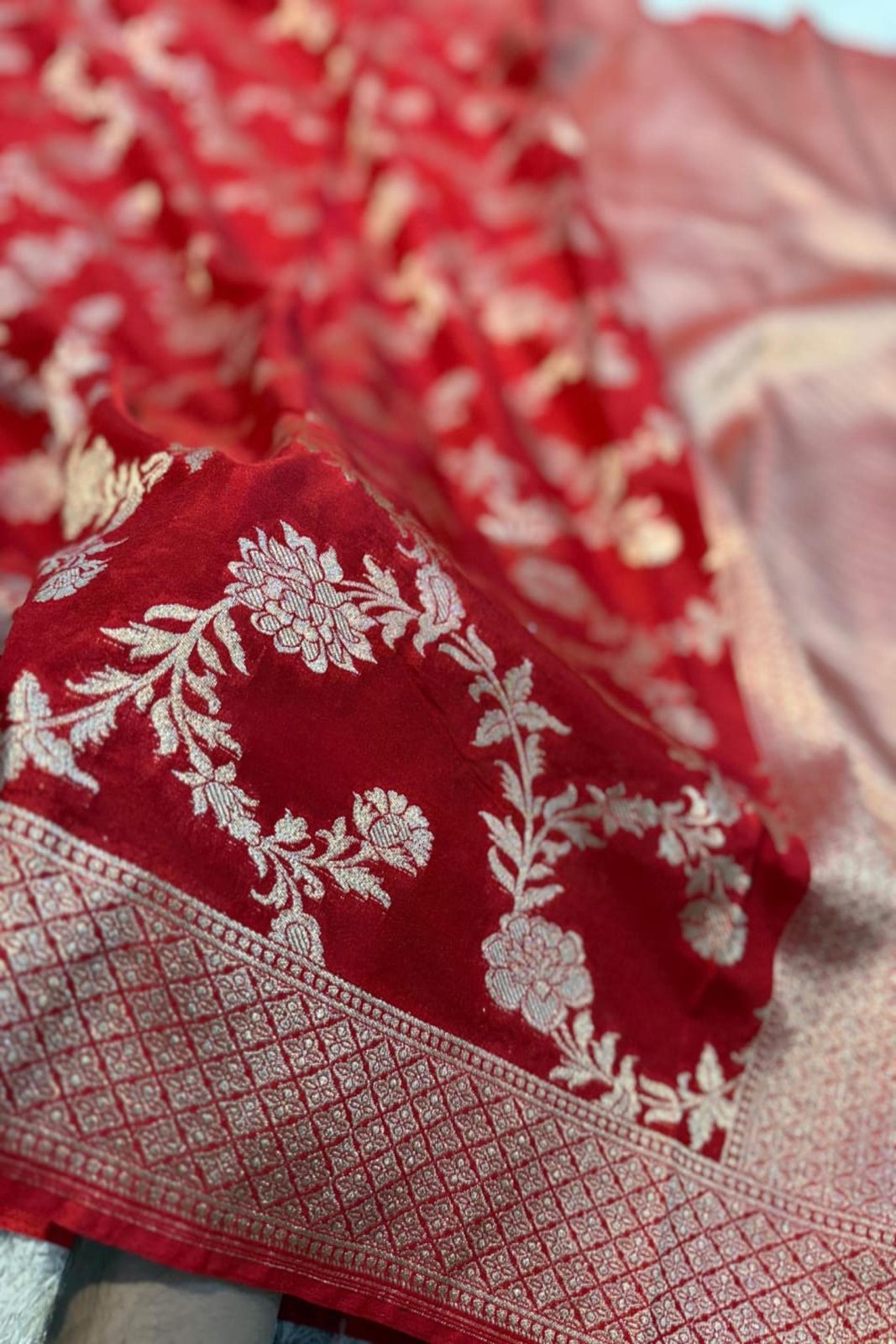 Banarasi Soft Khaddi Crepe Georgette Silk Saree image 10