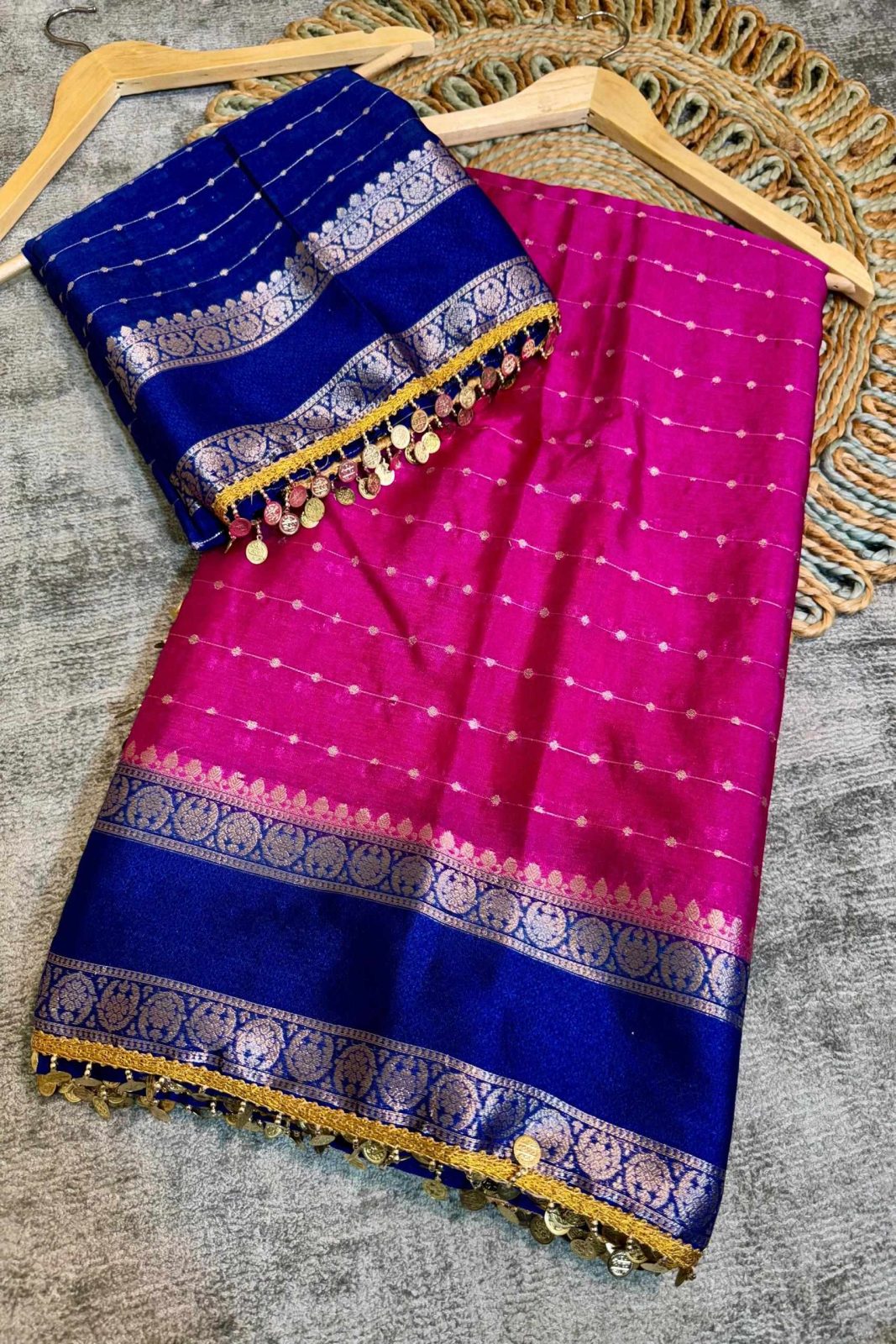 Banarasi Soft Warm Silk Saree - Magenta image