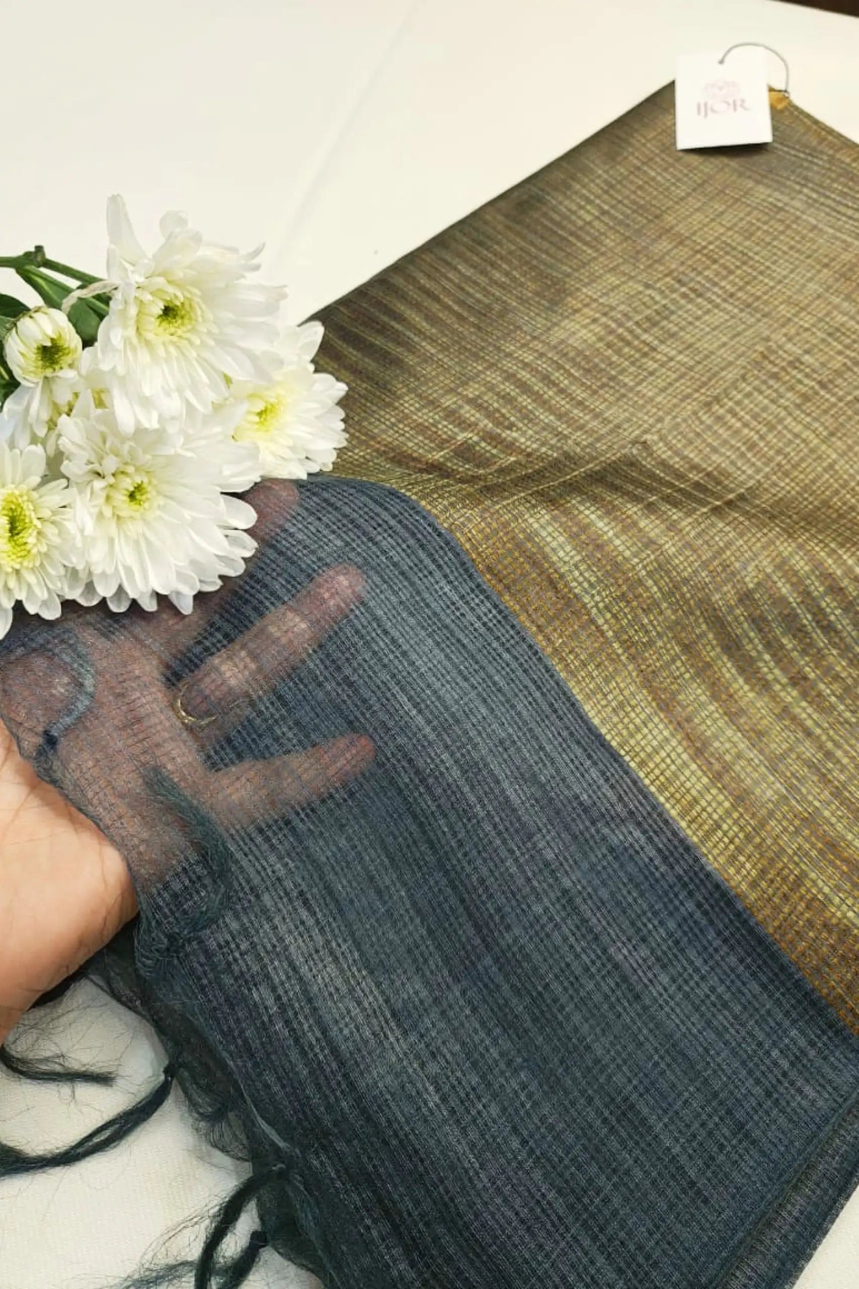 Sanjh Pure Kota Silk Grey Color