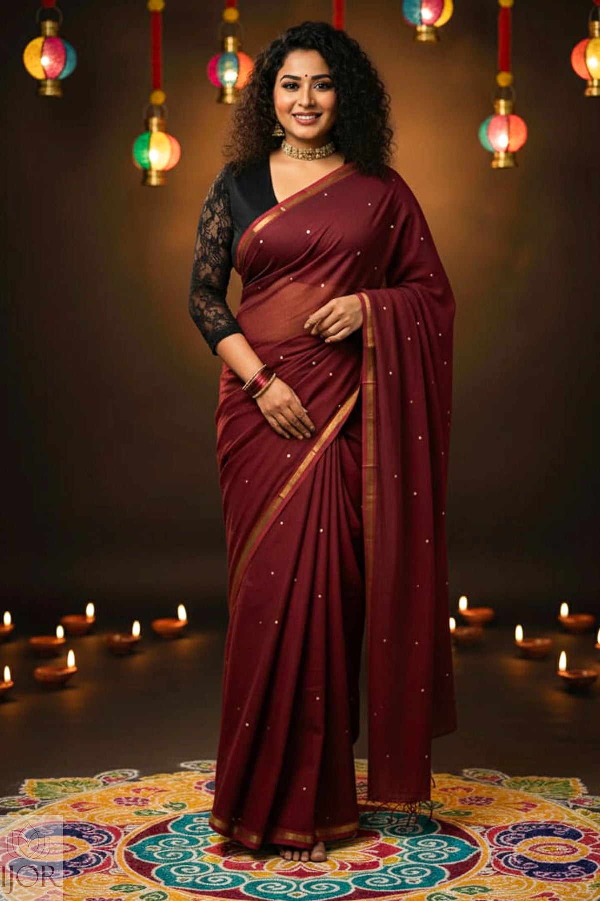 Katthai - Pure Mulmul Cotton with Pom-Poms