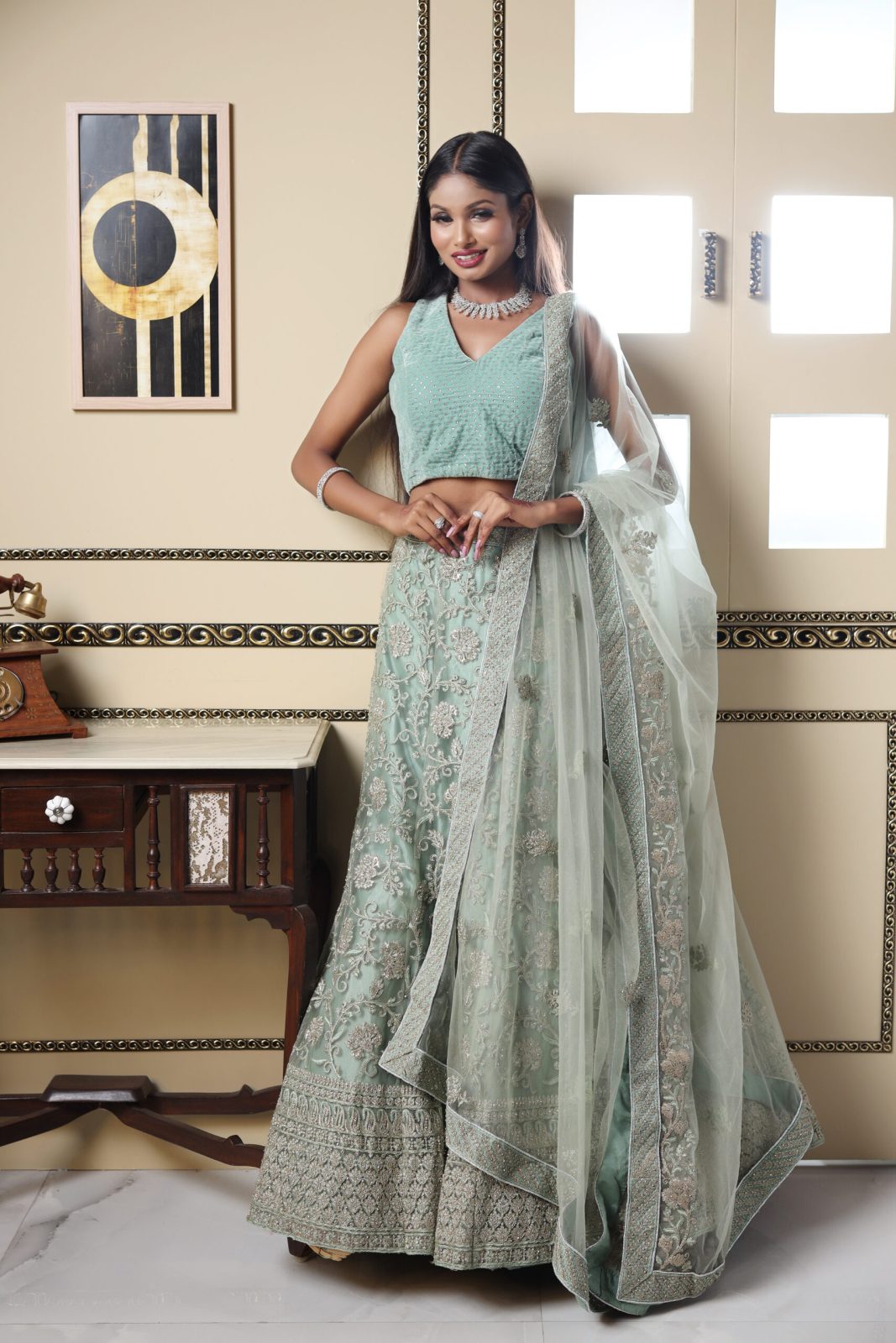 Light Emerald Color Lehenga