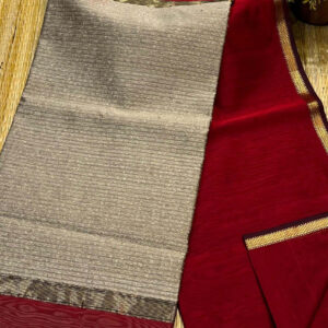 Maheshwari Handwoven Ghicha Pallu Saree